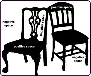 positive and negative space cutout complicated