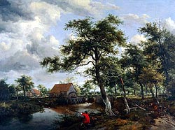 Meindert Hobbema, Wooded Landscape with Watermill, 1665, Oil on canvas, The Minneapolis Institute of Art, The William Hood Dunwoody Fund