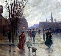 Robert Koehler, Rainy Evening on Hennepin Avenue, c. 1902, Oil on canvas, The Minneapolis Institute of Arts, Gift by subscription in honor of the artist