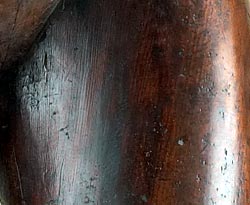 Close-up of surface patina from the Maori Post Figure: Poutokomanawa