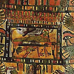 Mummy case with details of Osiris