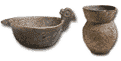Effigy Bowl and Caddo Jar